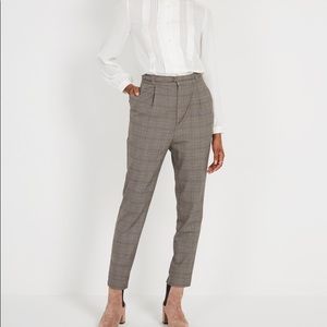 Grey Plaid High Waisted Frank & Oak Pants